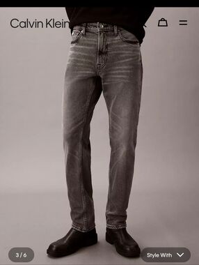 Mens Calvin Klein Jeans Slim Straight Grey Nwt